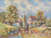Village by a Stream - click to view larger image...