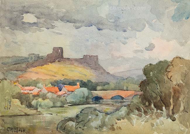 Castle Ruins Overlooking Village