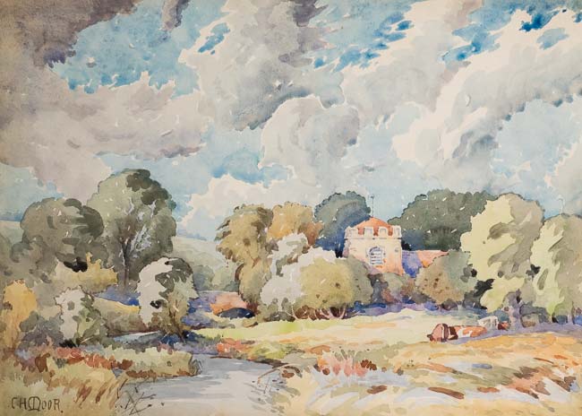 Church, Stream & Cows
