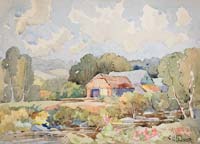 Barn and Stream - click to view larger image...