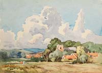 Summer Sky and Village - click to view larger image...