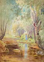 Woman by a Stream - click to view larger image...